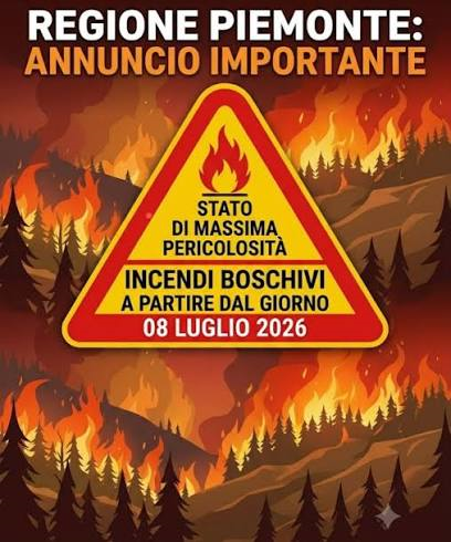 Stato di massima pericolosità per incendi boschivi